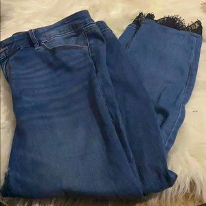 jeans with lace!!